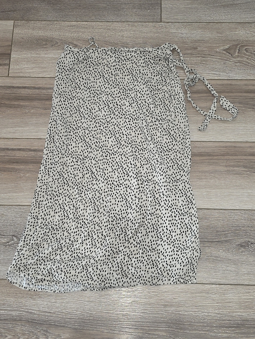 Urban Romantics White and Black Polka Dot Wrap Skirt
